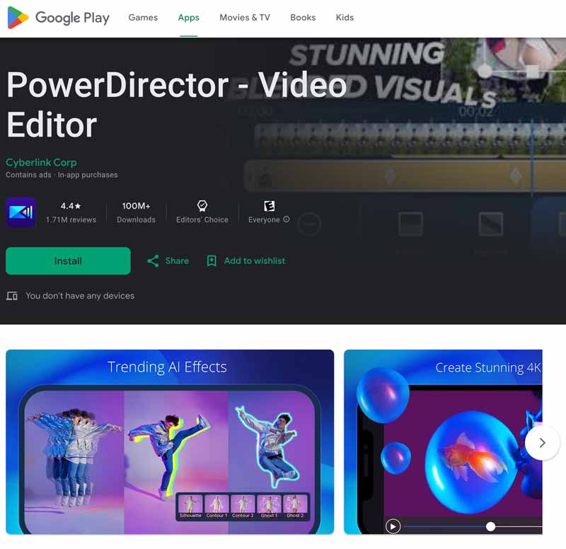 ทางเลือกแทน iMovie สำหรับ Android Power Director