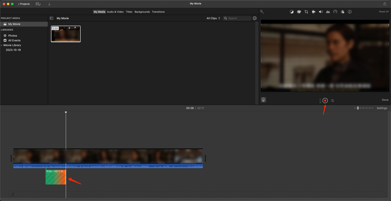 Optag en voiceover på iMovie Mac