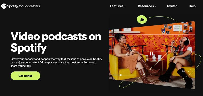 Plataforma de podcast de vídeo Spotify