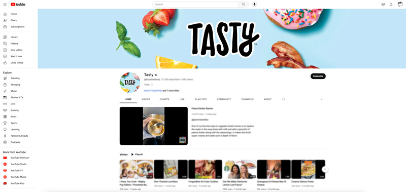 Watch Tasty Videos on YouTube