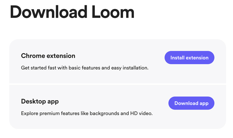 Loom Chrome 확장 데스크탑 앱 다운로드 