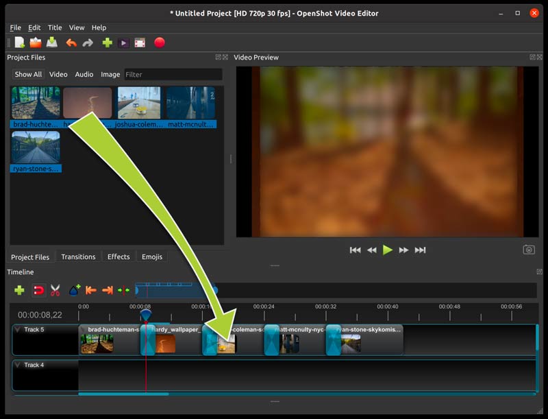 Cronologia dell'editor video OpenShot