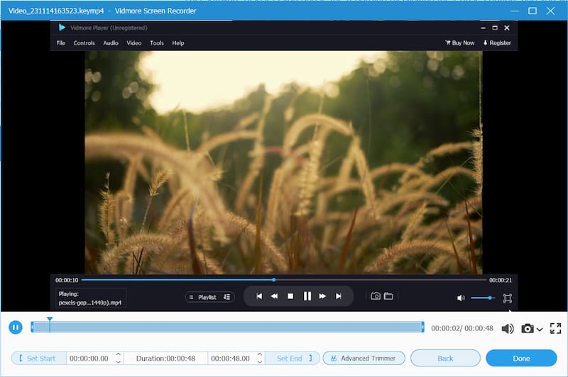 Optag video i Vidmore Screen Recorder