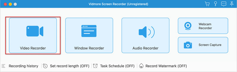 Vidmore Schermrecorder-interface