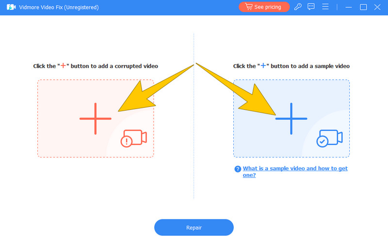 Vidmore Video Fix schokkerige video-upload