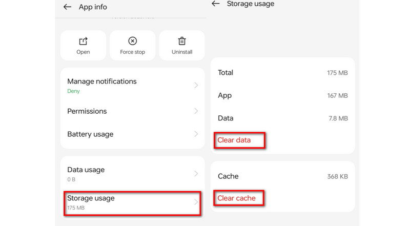 Borrar datos y caché de aplicaciones