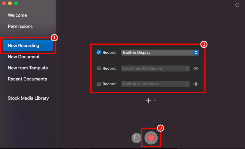 Screenflow'ta Yeni Kayıt