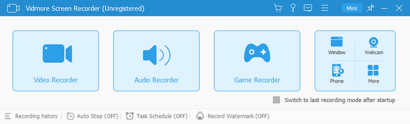 Vidmore Schermrecorder-interface