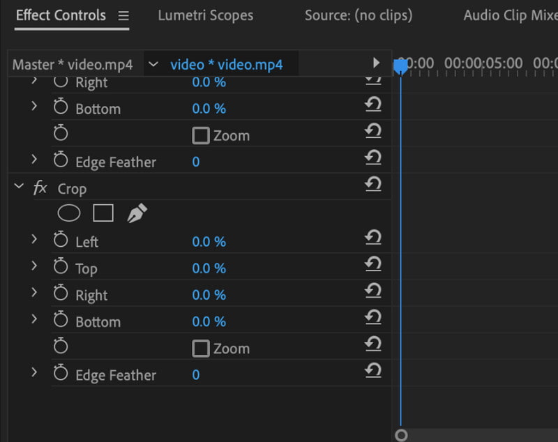 Controles de efectos de Adobe Premiere Pro