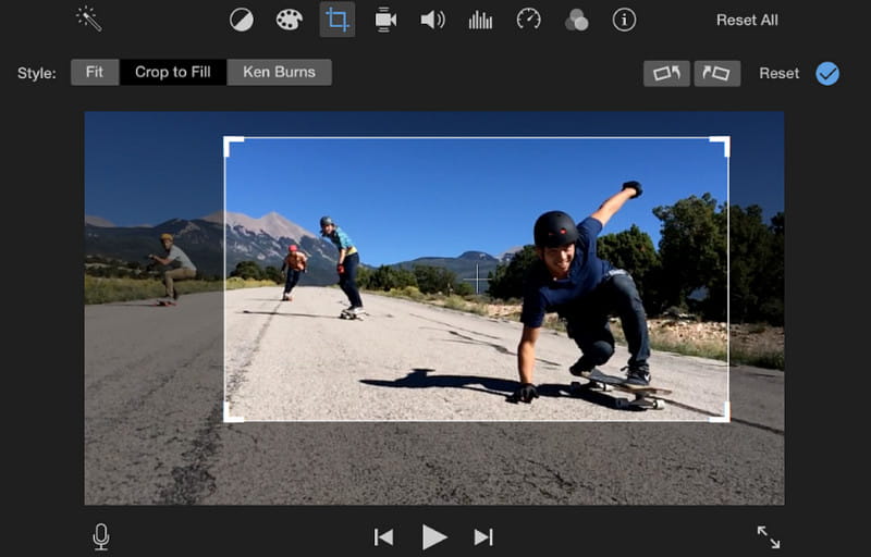 iMovie Încărcare Crop Video Resizer