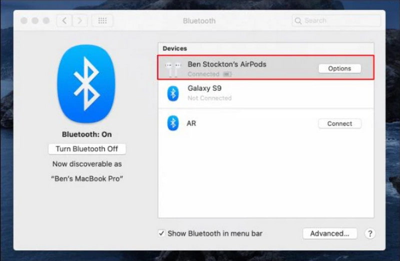 قم بإيقاف تشغيل Bluetooth بدون صوت على جهاز Mac