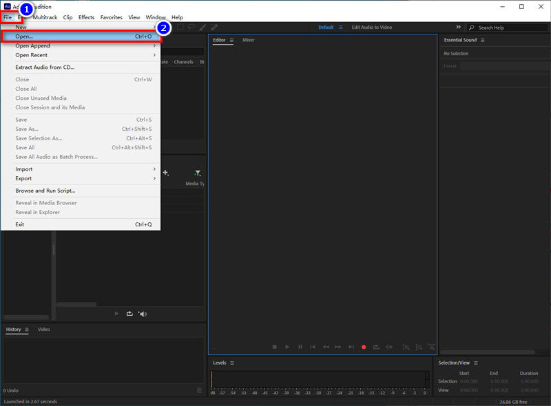 Adobe Audition Pakkaa Avaa tiedosto