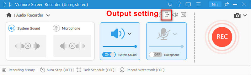 Videmore Schermrecorder-uitvoerinstelling