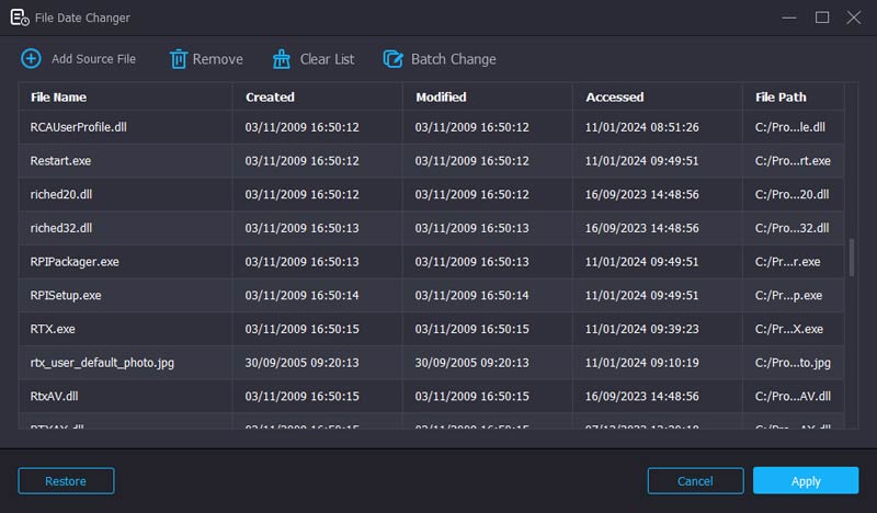 Trocador de data de arquivo Vidmore