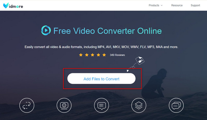 Vidmore Video Converter Online Dodajte datoteke