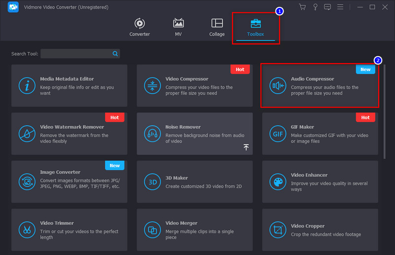 Vidmore Video Converter Toolbox Audiocompressor