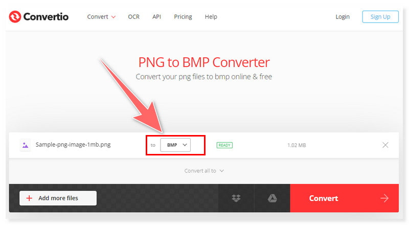 برنامج Convertio Online BMP Converter