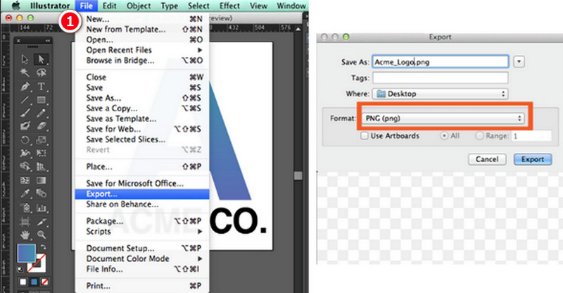 การแปลง EPS PNG Adobe Illustrator