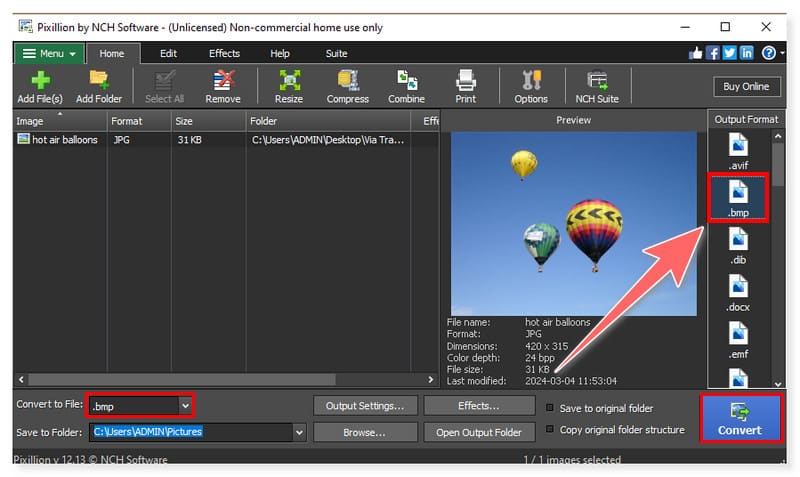 Pixillion Image BMP Converter