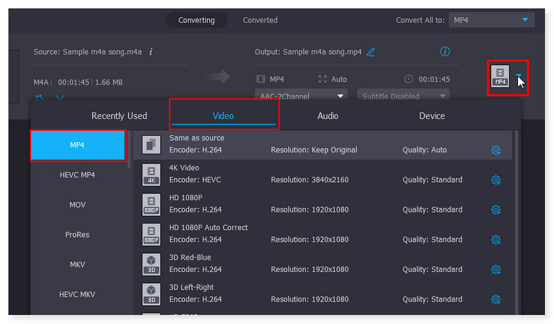 Vidmore Offline Pilih Format Keluaran