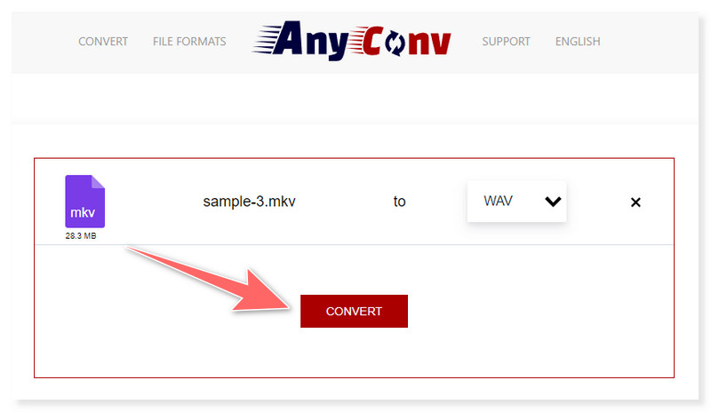 โปรแกรมแปลงไฟล์ AnyConv MKV เป็น WAV