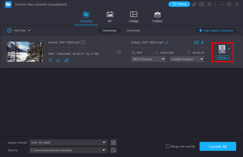 Pilih Format Target MP4