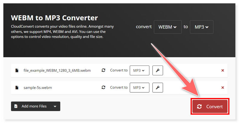 CloudConvert конвертирует файлы в MP3