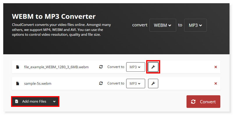 CloudConvert ตั้งค่าการตั้งค่าเอาท์พุต