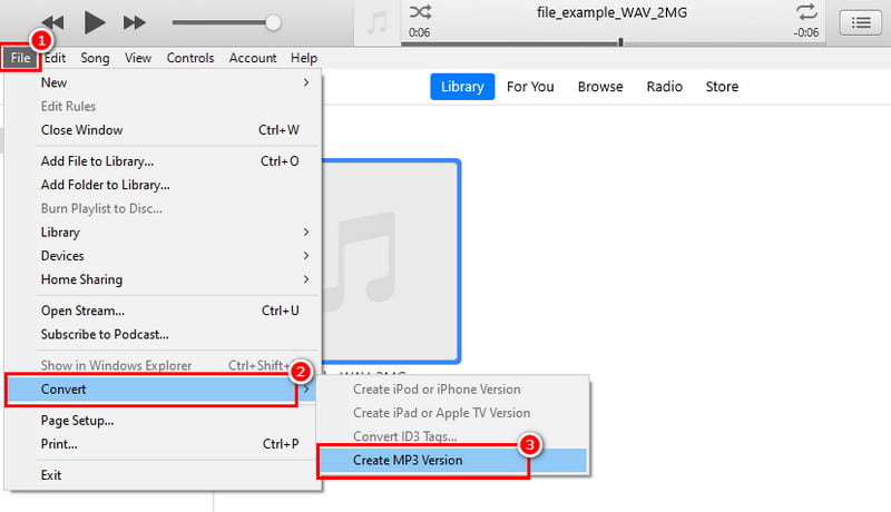 สร้าง WAV เวอร์ชัน MP3