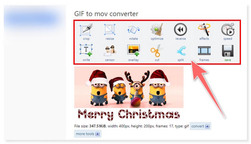 EZGIF Modificar configurações de GIF