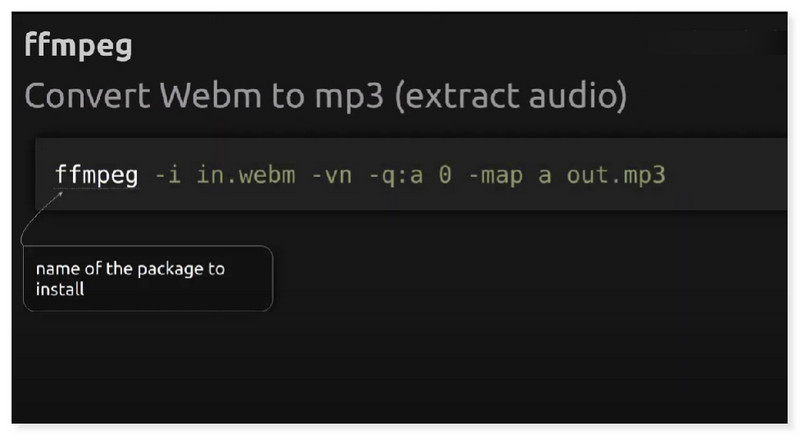 FFmpeg WebM ל-MP3