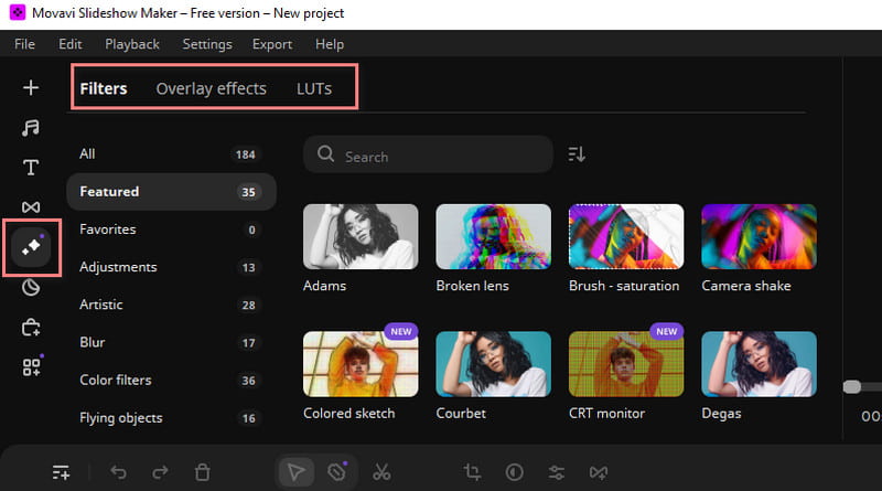 Filters en overlay-effecten