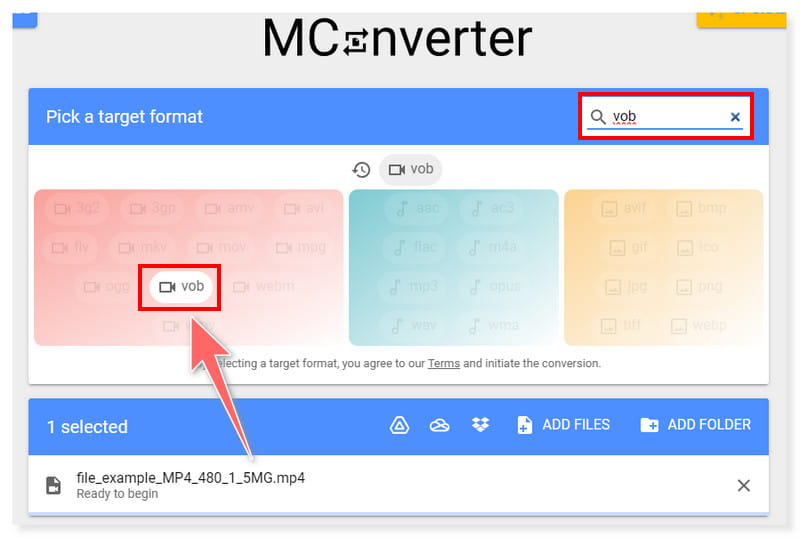 MConverter MP4 से VOB कनवर्टर