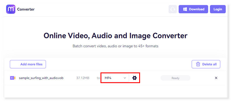 Format Output Tetapkan IO Media