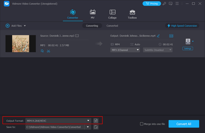 Apri il formato di output