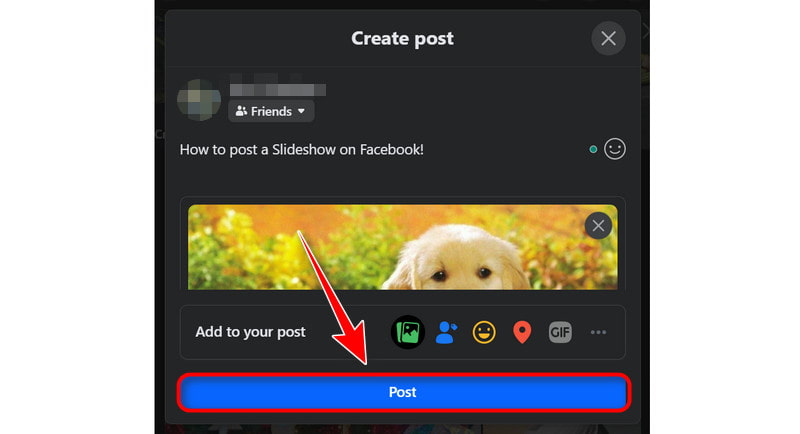 Upload Facebook Slideshow