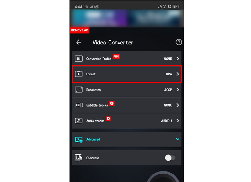 Formato di output del convertitore di app video