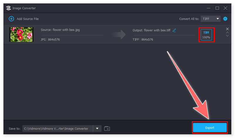 Vidmore Exportați imaginea TIFF