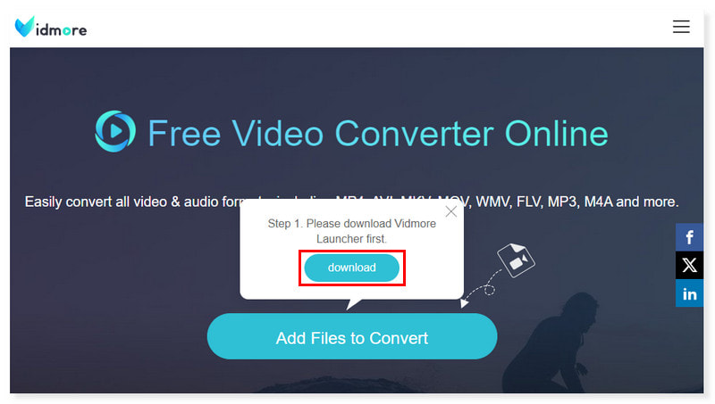 Vidmore Ingyenes FLV Converter Online