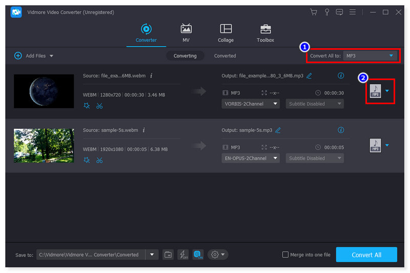 Format Keluaran MP3 Vidmore