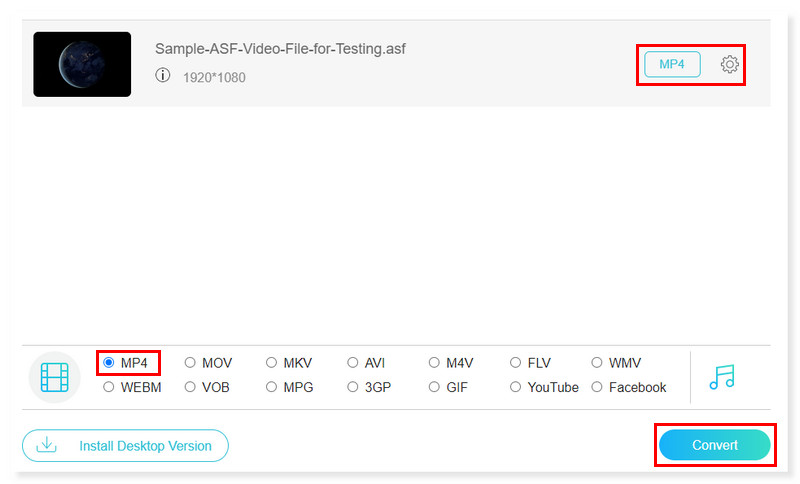 Vidmore Online Converteren naar MP4