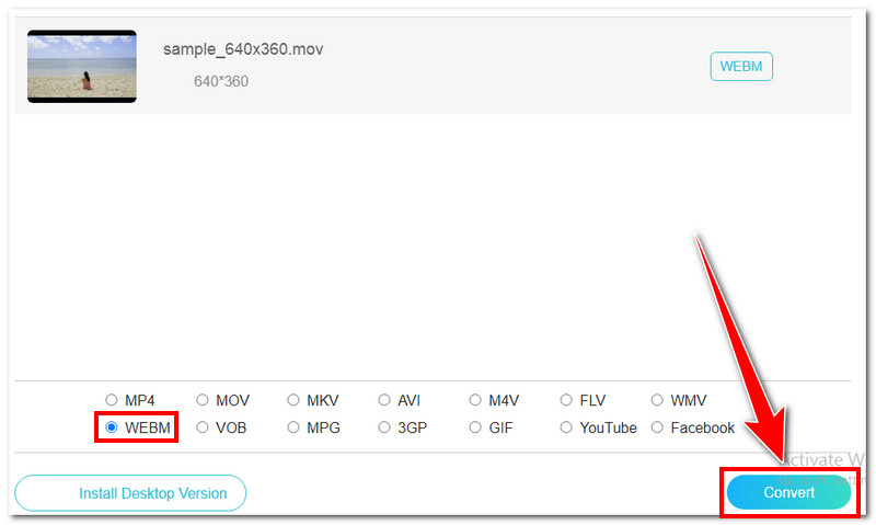 Vidmore Online Converteren naar WEBM