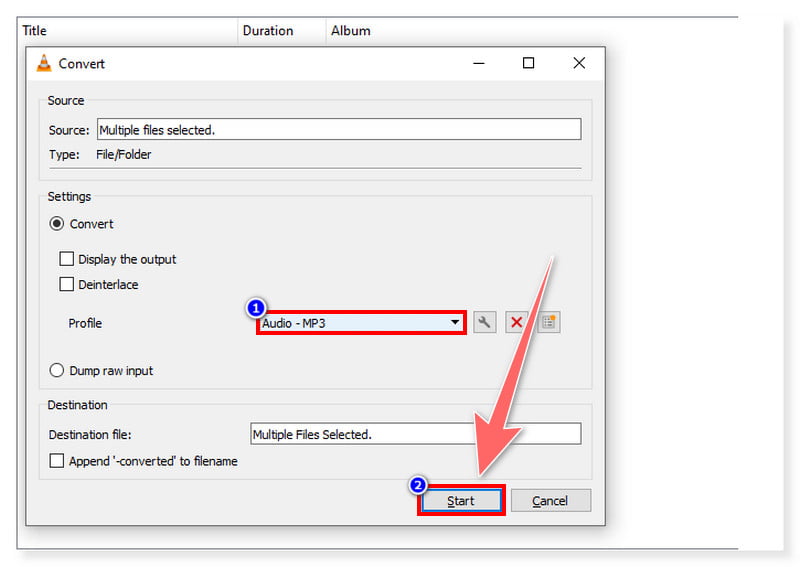VLC MP3 फ़ाइलें कन्वर्ट करना प्रारंभ करें