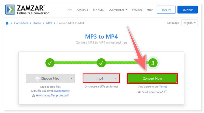 Zamzar MP3 til Video Converter