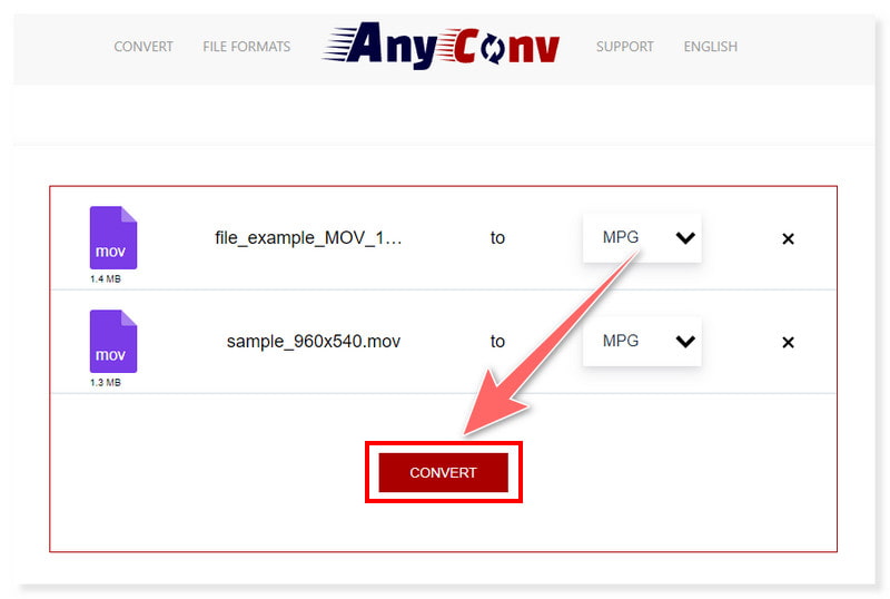 AnyConv 轉換為 MPG 文件