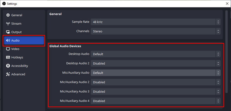 Check Audio Settings