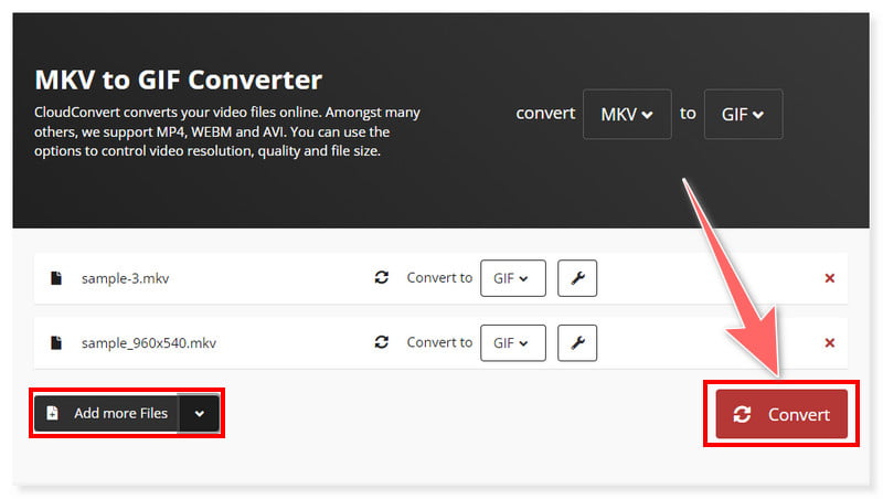 CloudConvert MKV Dosyaları