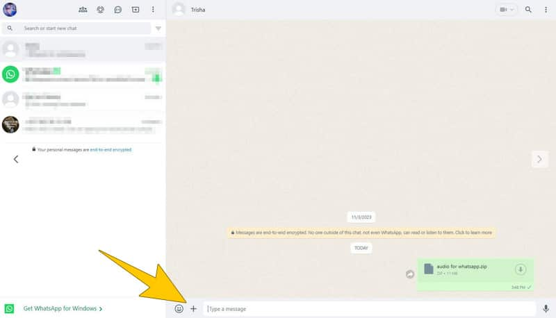 Kompresuj audio Whatsapp Zip Otwórz