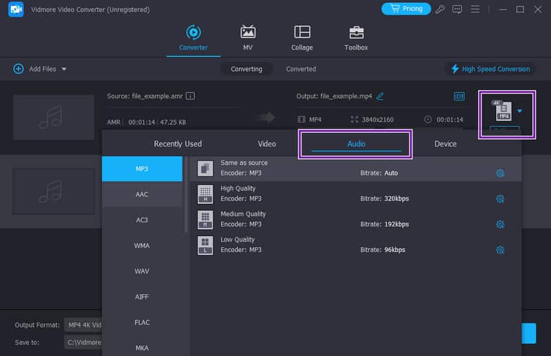 Convert AMR MP3 PC Output