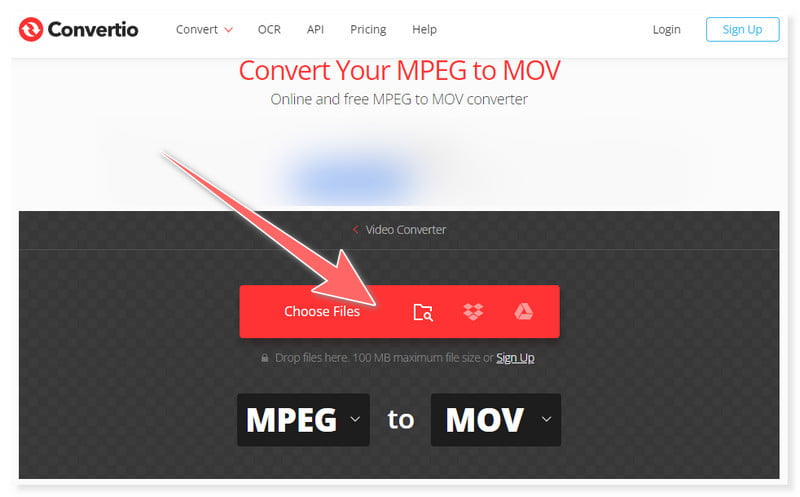 Convertio MPEG 到 MOV 轉換器